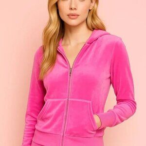 Juicy Couture Pink Velour Tracksuit OG Rhinestone Back Logo Sz M NWT